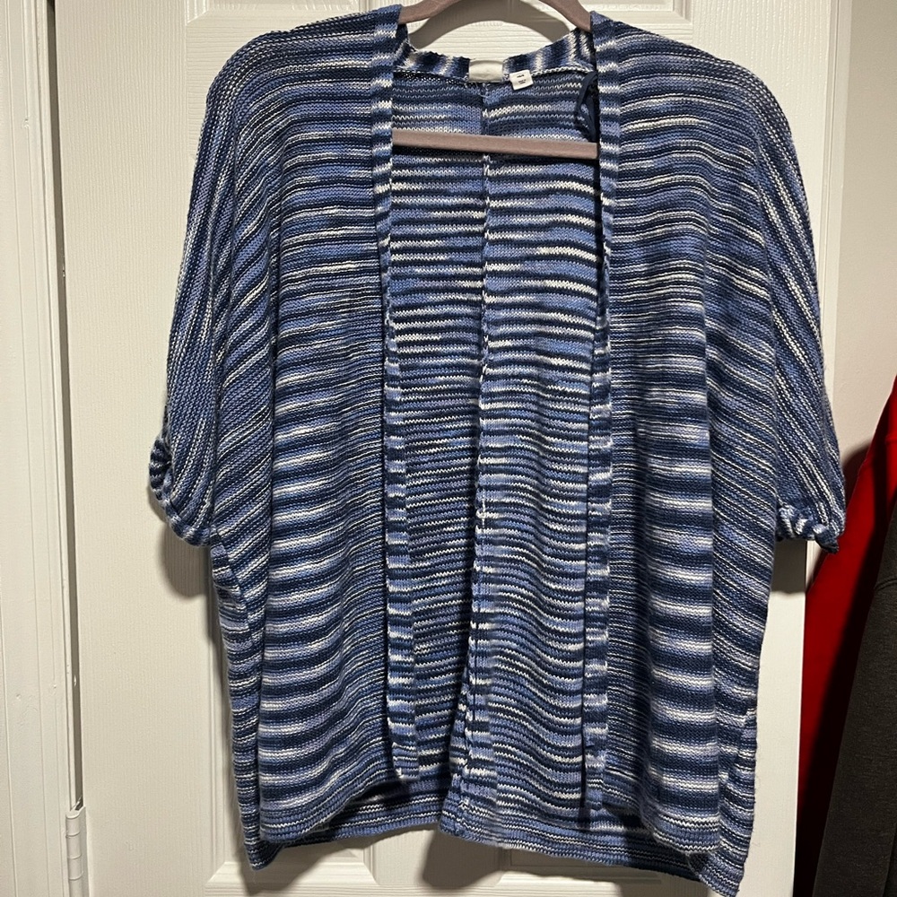 GAP Navy and White Knit Cardigan